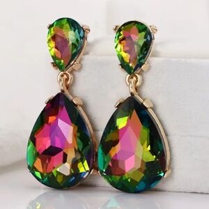 Teardrop Shaped Multi Colored Earrings. NWT
